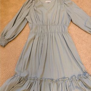 Calvin Klein Textured Dress in Soft Blue